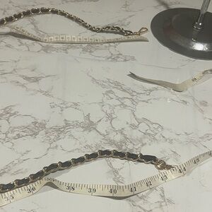 Gold and Black leather bag  Chain